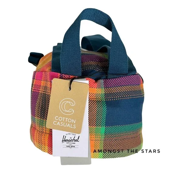 Herschel Supply Co. Orange Green Red Plaid Mini Backpack - Picture 10 of 14